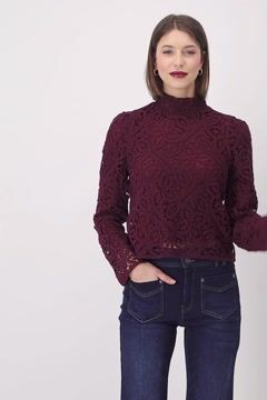 Pullover mit Cornelly Häckelmuster