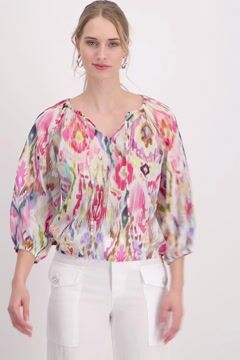 Airy blouse with ikat pattern