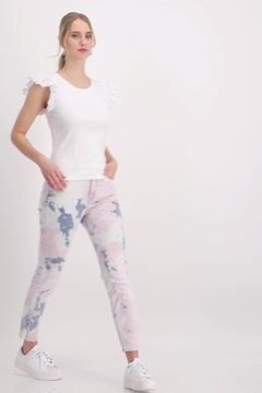 Jeans with batik effect