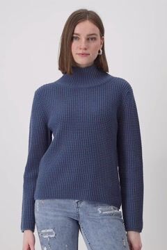 Strickpullover mit Stehkragen